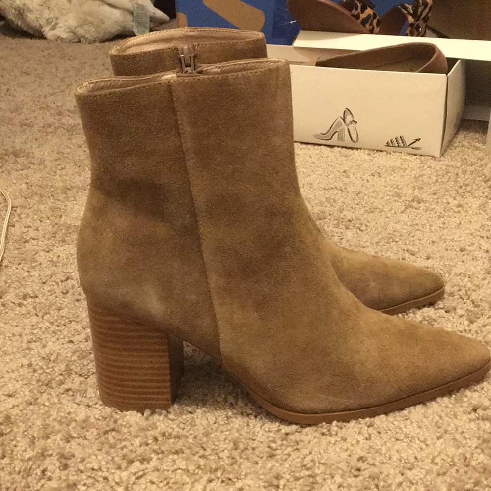 Tan never worn booties